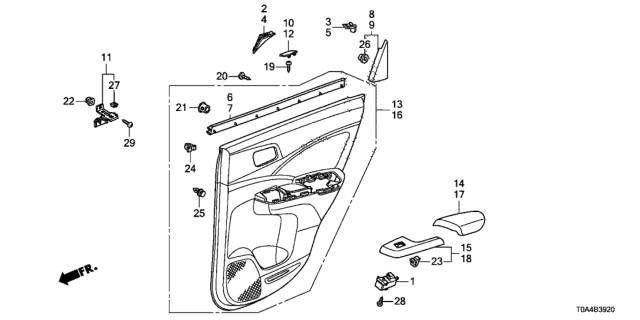 2012 Honda CR-V Rear Door Lining Diagram