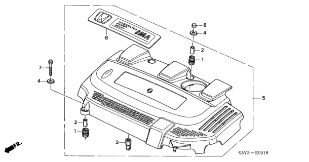 2003 Honda Insight Engine Cover Diagram