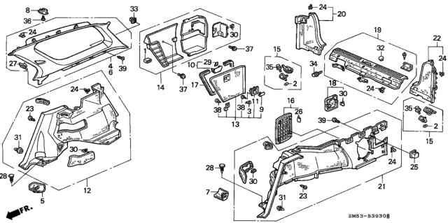 1991 Honda Accord Plug, Belt Hole *B44L* (PALMY BLUE) Diagram for 91633-SM4-A00ZC