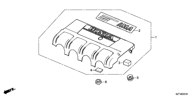 2012 Honda CR-Z Engine Cover Diagram