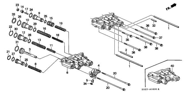 1998 Honda Civic AT Servo Body Diagram