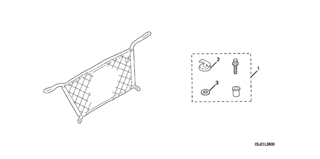 2007 Honda Ridgeline In-Bed Cargo Net (Trunk) Diagram