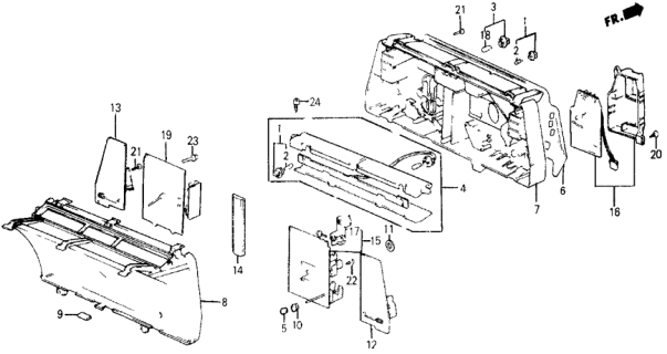1986 Honda Civic Speedometer Assembly (Northland Silver) Diagram for 37200-SB6-673