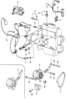 1981 Honda Prelude Alternator Assembly Diagram for 31100-671-014