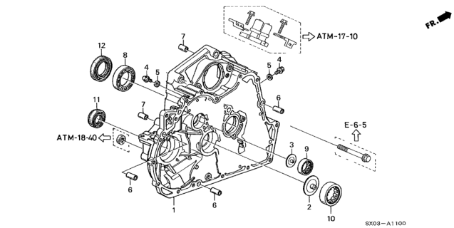 1998 Honda Odyssey AT Torque Converter Housing (2.3L) Diagram