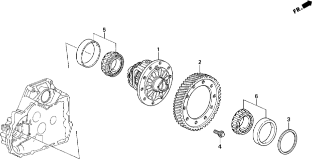 1997 Honda Odyssey AT Differential Gear (2.2L) Diagram