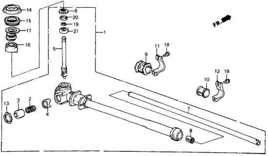 1984 Honda CRX Guide, Steering Rack Diagram for 53416-SB2-003