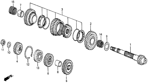 1987 Honda Prelude Gear, Countershaft Third Diagram for 23471-PC8-710