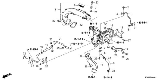 2021 Honda Civic 5 Door TR LE  (LIMITED EDITION) KA 6MT Turbocharger Diagram