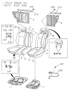 1994 Honda Passport Cover Assy., R. RR. Trim Cushion (Gray) Diagram for 8-97097-294-0