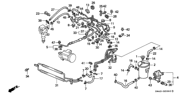 1990 Honda Accord Pipe, Sensor Diagram for 53726-SM4-A01