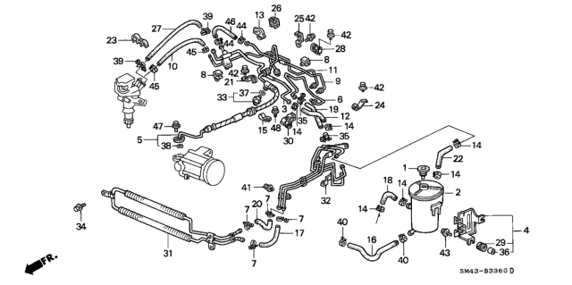 1990 Honda Accord Tube, Oil Cooler Return Diagram for 53733-SM4-000