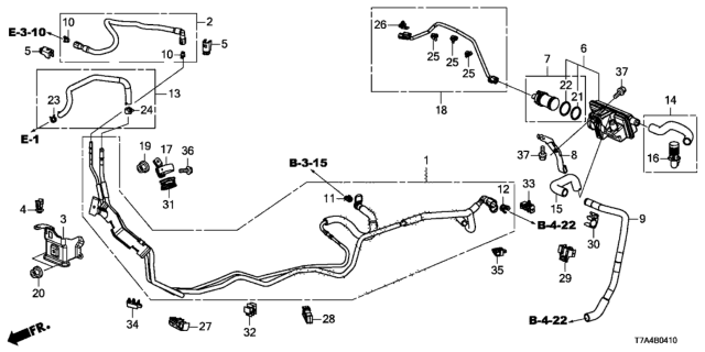 2021 Honda HR-V Clamp C, Fuel Pipe Diagram for 91592-T7X-A01