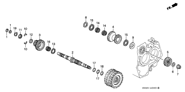 1994 Honda Accord 2 Door EX KA 4AT AT Secondary Shaft Diagram