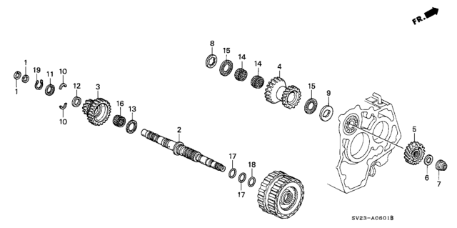 1994 Honda Accord AT Secondary Shaft Diagram