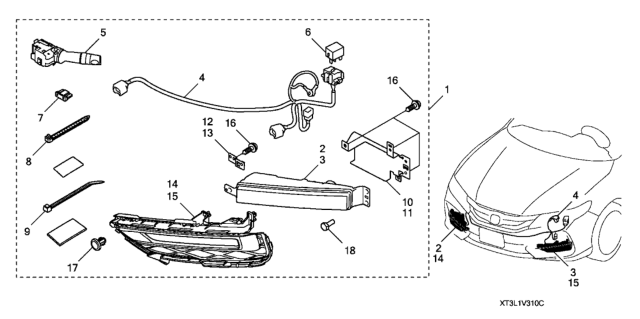 2017 Honda Accord 2 Door LX-S KA CVT Foglight (Led) Diagram