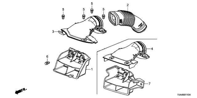 2015 Honda Fit Duct Assembly, Air Inlet Diagram for 17252-5R0-000