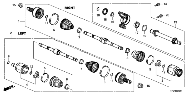 2019 Honda HR-V Driveshaft - Half Shaft Diagram