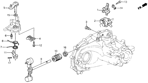 1996 Honda Prelude 2 Door SIVTEC KA 5MT MT Shift Arm - Shift Lever Diagram