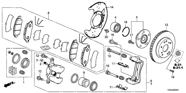 2017 Honda Accord Front Brake Diagram