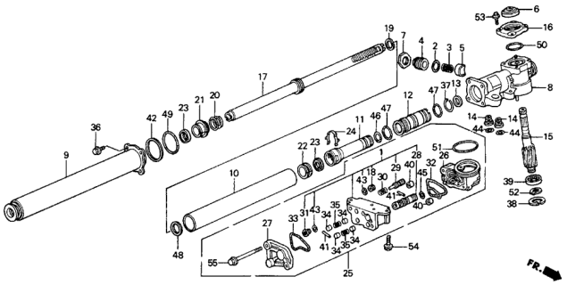 1990 Honda Civic 4 Door EX KL 5MT P.S. Gear Box Components Diagram