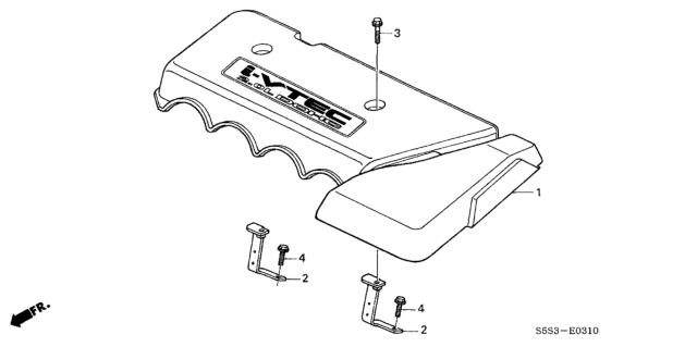 2004 Honda Civic Engine Cover Diagram