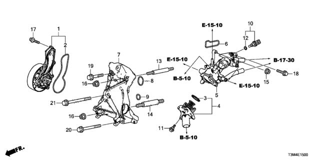 2017 Honda Accord Cover Assembly, Thermostat (Nippon Thermostat) Diagram for 19310-5A2-A11