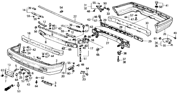 1988 Honda Accord Bumper Diagram