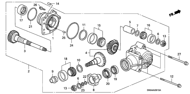 2010 Honda CR-V Shim Zd (75MM) (2.51) Diagram for 41409-PGV-000