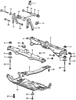 1982 Honda Accord Beam, Center Diagram for 50100-SA5-010