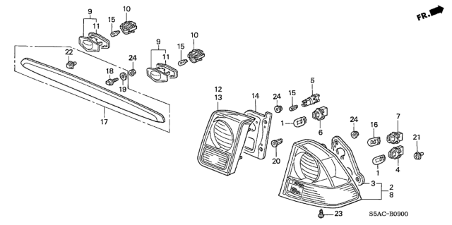 2005 Honda Civic Taillight - License Light Diagram