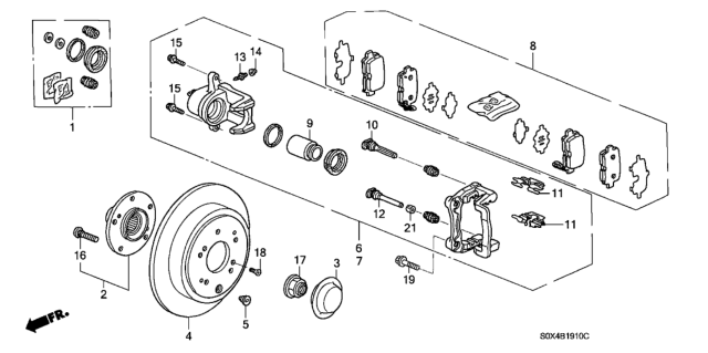 2003 Honda Odyssey Rear Brake (Disk) Diagram