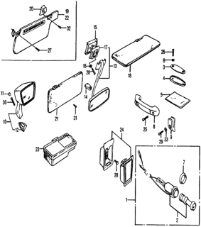 1976 Honda Civic Interior Accessories - Door Mirror Diagram