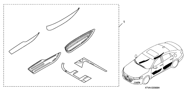 2019 Honda Accord Door Lining Cover Set (W/O Courtesy Light) Diagram