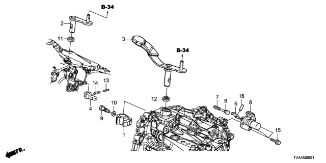 2020 Honda Accord MT Shift Lever Diagram