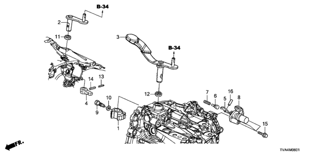 2018 Honda Accord MT Shift Lever Diagram