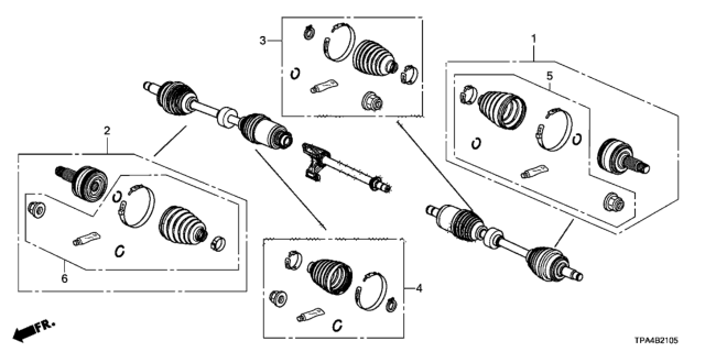 2021 Honda CR-V Hybrid BOOT SET, INBOARD Diagram for 44017-TMA-305