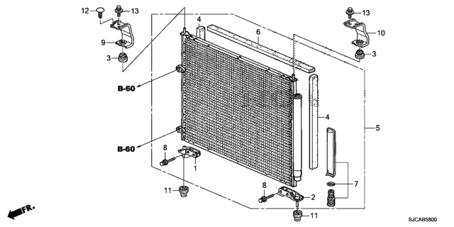 2014 Honda Ridgeline A/C Condenser Diagram