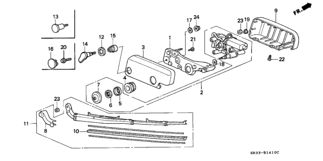 1994 Honda Civic 3 Door SI (ABS) KA 5MT Rear Wiper Diagram