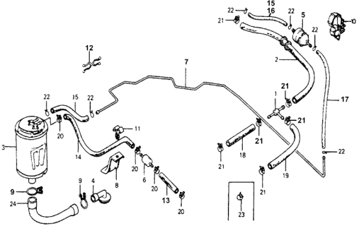 1977 Honda Accord 3 Door STD KA HMT Canister Diagram