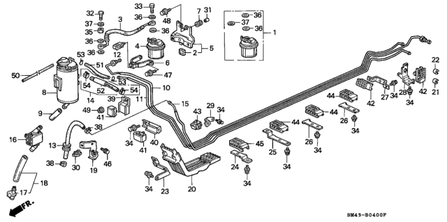 1993 Honda Accord Stay F, Fuel Pipe Diagram for 17766-SM4-000