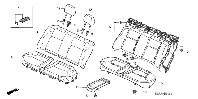 2004 Honda Civic Rear Seat Diagram