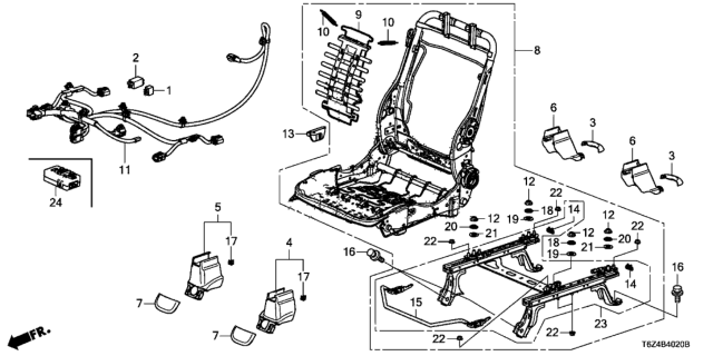 2019 Honda Ridgeline Rail Assy., Seat Weight Sensor Diagram for 81205-T6Z-A01