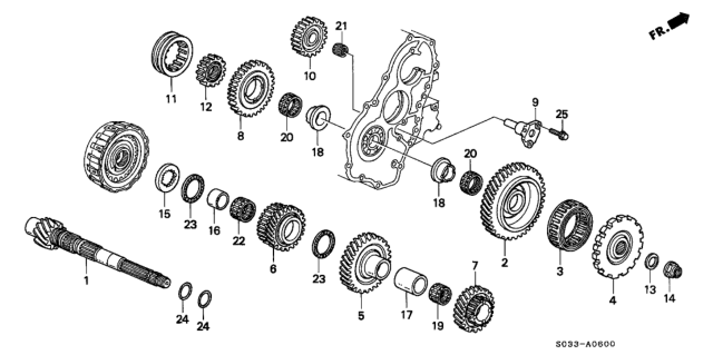 1999 Honda Civic AT Countershaft Diagram