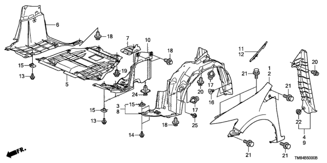 2011 Honda Insight Front Fenders Diagram