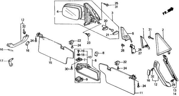 1988 Honda Civic 5 Door ** (WAGOVAN) KA 5MT Interior Accessories Diagram