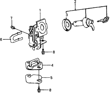 1978 Honda Civic 3 Door ** KL HMT Tailgate Lock Diagram