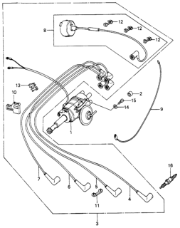 1981 Honda Civic Distributor Assembly (D4R9-07) Diagram for 30100-PA5-681