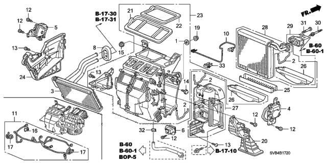 2010 Honda Civic 2 Door EX KA 5MT Heater Unit Diagram