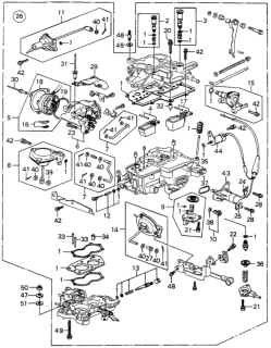 1981 Honda Civic Cap Set, Choke Diagram for 16014-PA6-661